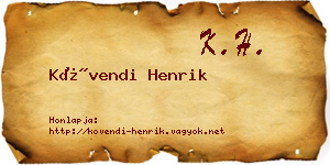 Kövendi Henrik névjegykártya